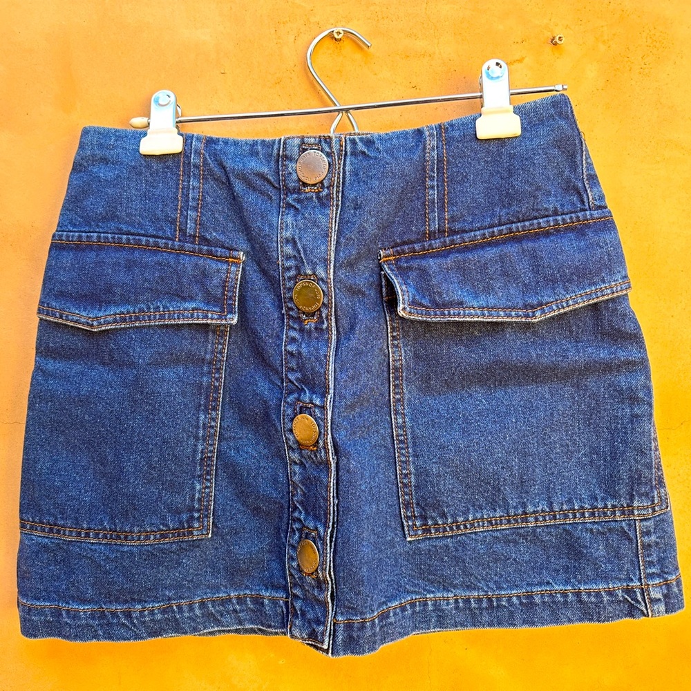 Topshop MOTO Denim Jean Skirt Button Front/ Size 30